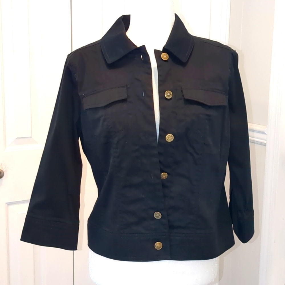 RENUAR COLLECTION Women's Black Cropped Jacket - 8